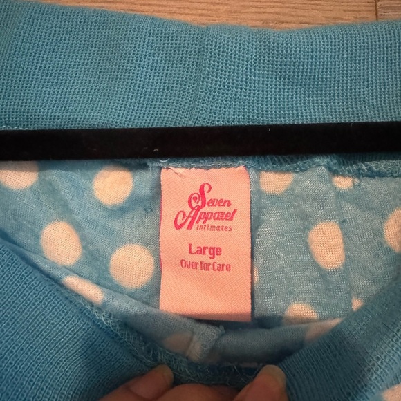 Women's Blue Polka Dot Pajama Pants - Picture 3 of 7